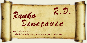 Ranko Dinetović vizit kartica